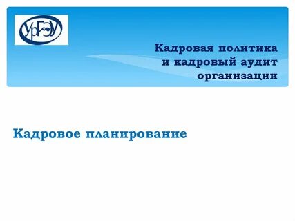 Организационно кадровое