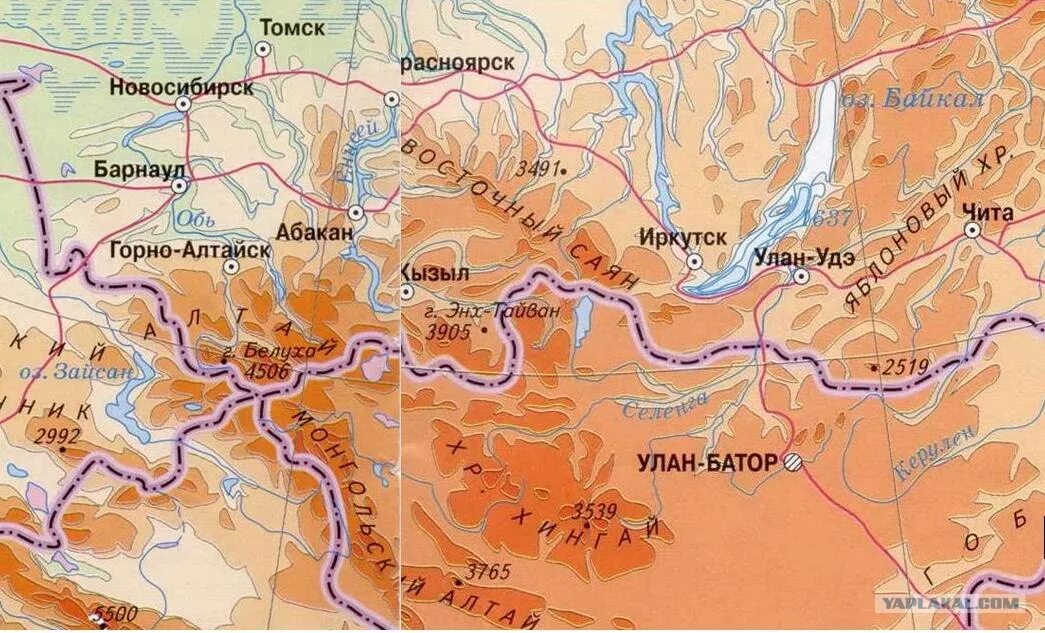 Улан удэ горно алтайск. Западные и восточные Саяны на карте России. Горы Западный и Восточный Саян на карте. Восточный и Западный Саян на карте физической. Горы Восточный Саян на карте.