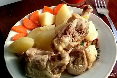 Утка тушеная с картошкой