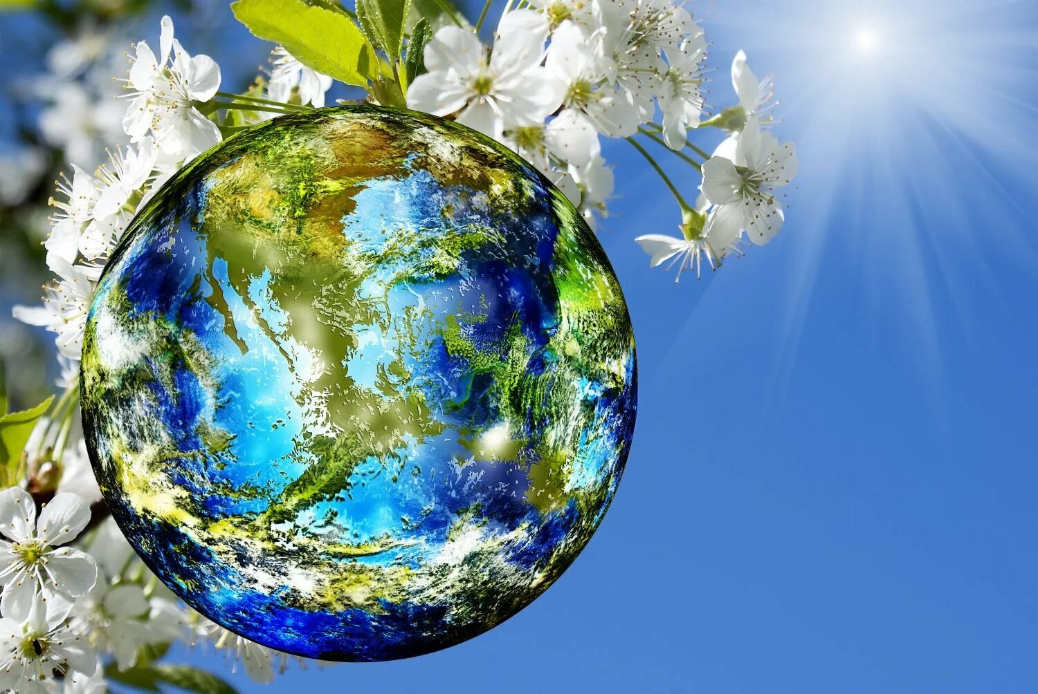 Международный день планеты земля. Цветущая Планета. Весенняя Планета. Земной шар в цвету. Цветущая Планета земля.