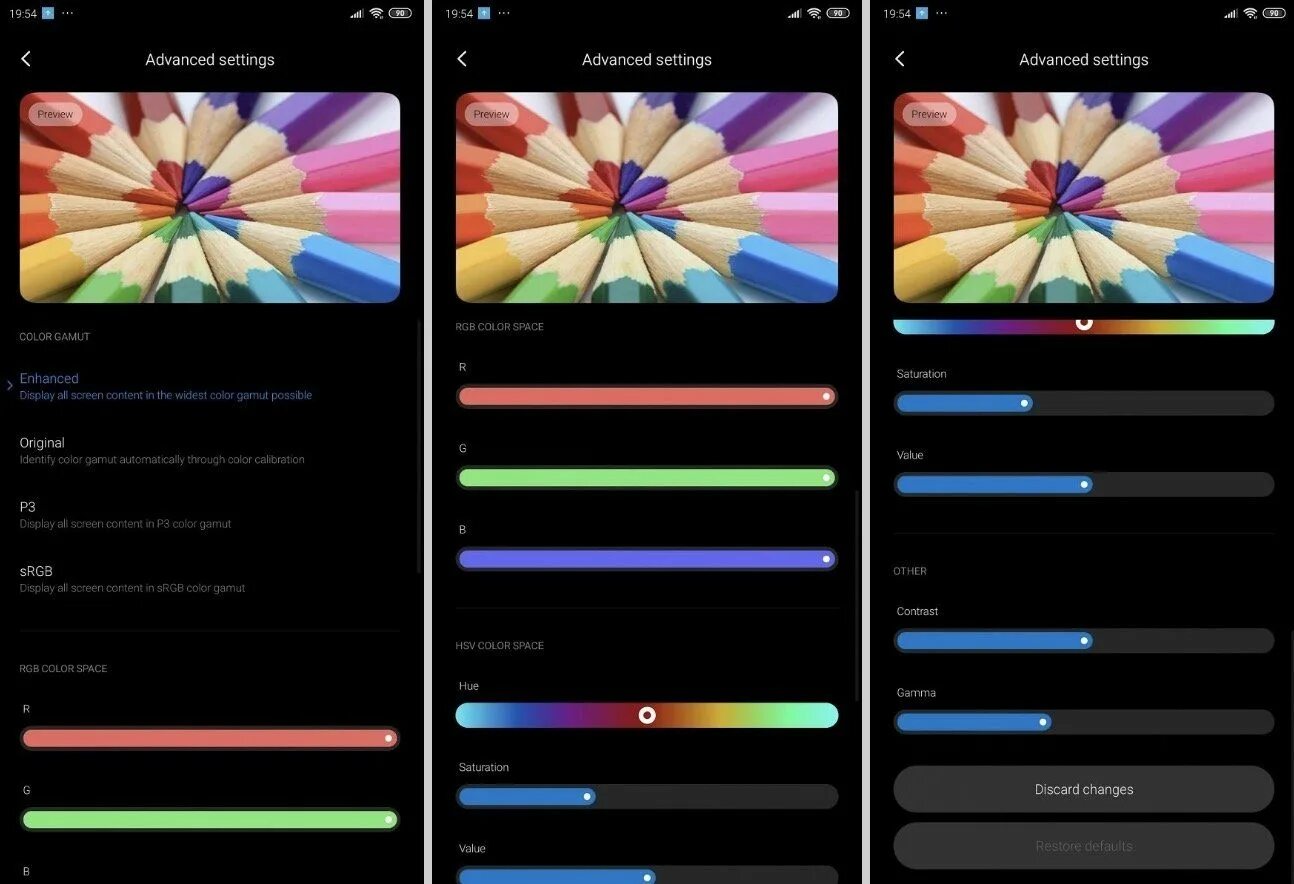 Настройка изображения xiaomi. Цветовая схема xiaomi 12. калибровка экрана смартфона. цветопередача экрана. калибровка цветов дисплея xiaomi.