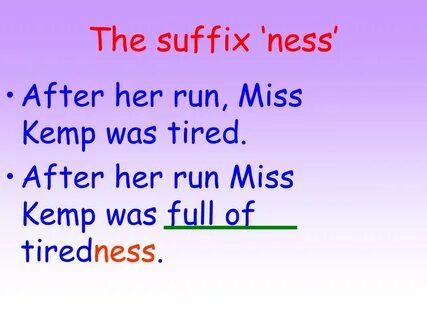 Ness suffix words