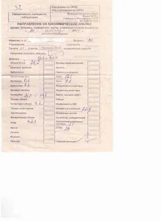 Бланк лабораторных исследований