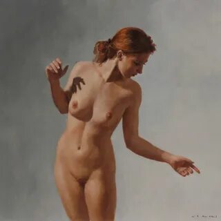 Обнаженная гиперреализм живопись "Nude" современного брит...