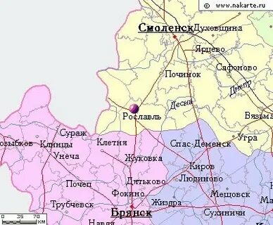 Рославль на карте