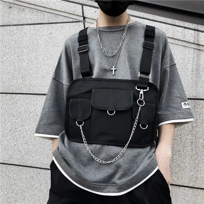Нагрудные сумочки Нагрудная сумка бронежилет через плечо hgul+bag, цвет: черный купить в интерне