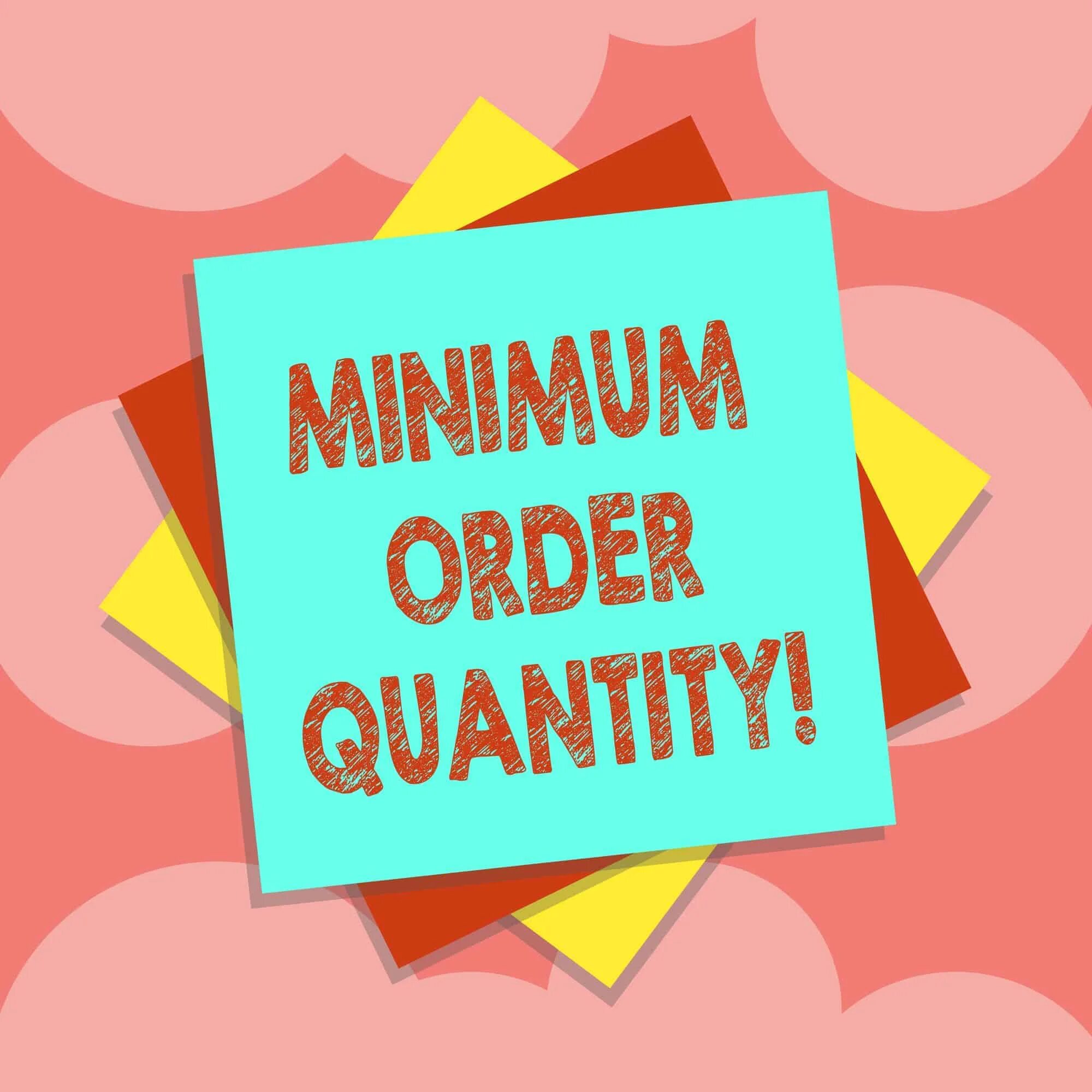 Minimum order. Minimum order quantity. minimum order quantity logo.