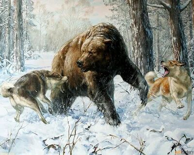 картина "охота на медведя" в Бутурлиновке.