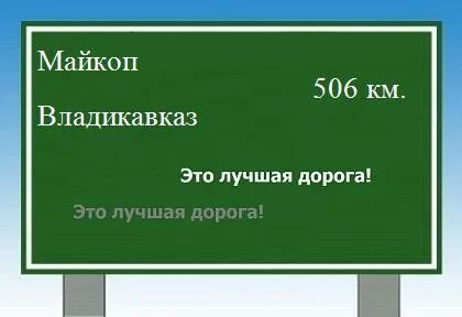 Какое расстояние до владикавказа