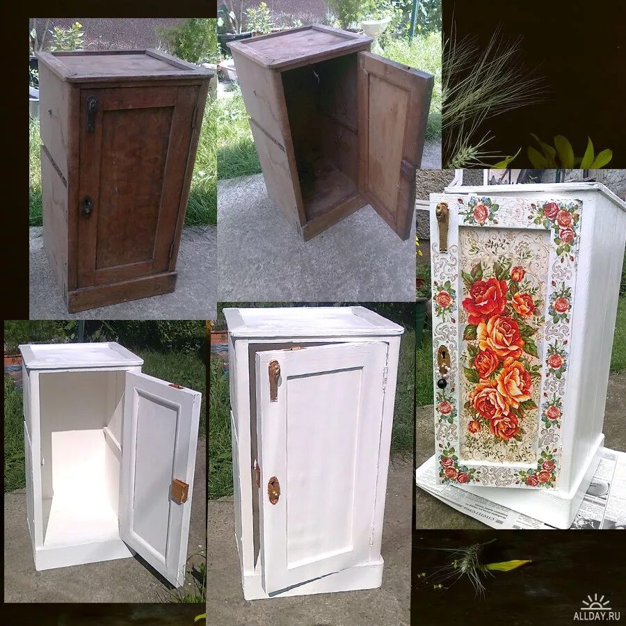 переделка старой мебели. сделать из старой тумбочки. преображаем старую тумбочку. переделка тумбочки. преобразить старую мебель.