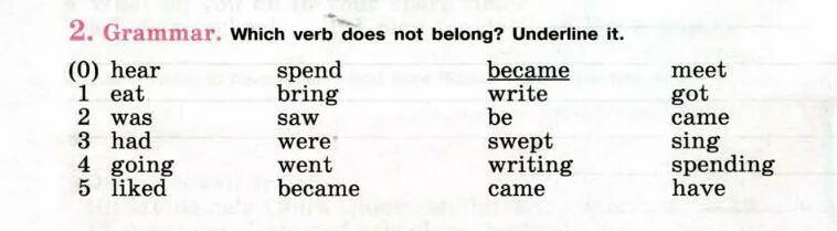 Which verbs does not belong. Which verb does not belong underline. 2 Grammar. Which verb does not belong underline it.. Глагол белонг. 0 heard