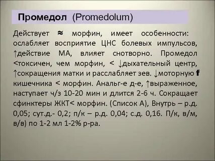Промедол форма выпуска