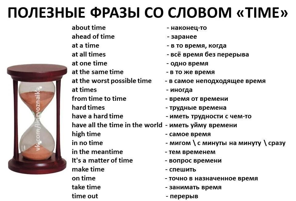 Как по английски будет слово время. Выражения со словом time. Выражения со словом time в английском языке. Устойчивые выражения со словом time. Take времена.