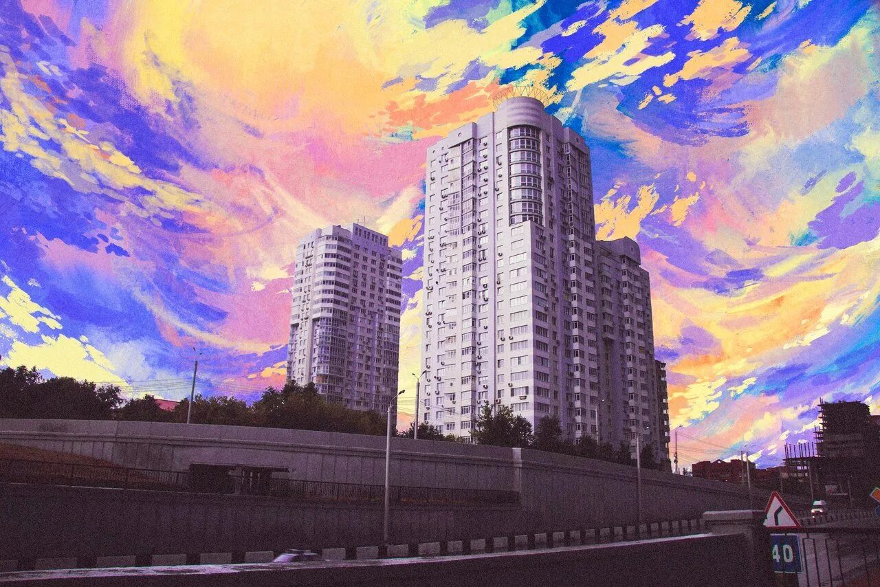 Панельный дом арт. Тёмный город. Пейзаж хрущевки. Панельки арты. Постсоветские пейзажи.