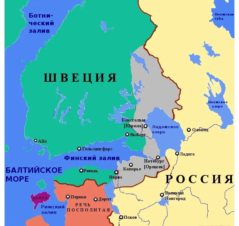Какой цифрой обозначена территория швеции на карте