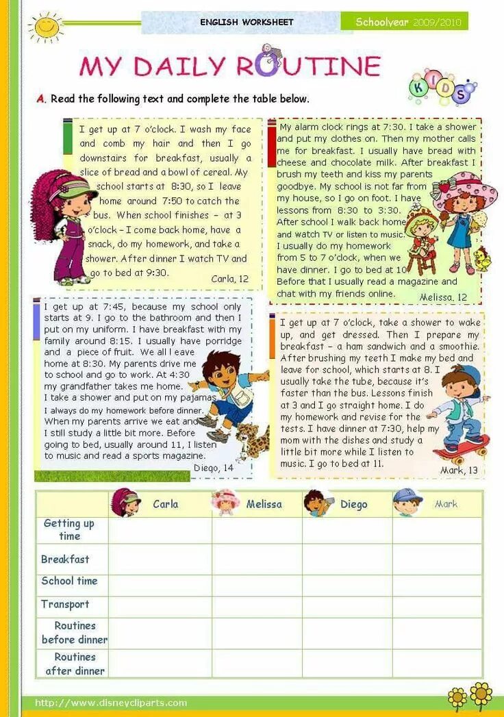 Time reading task