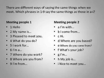 Meeting phrases
