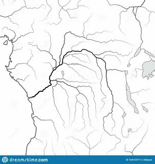 Горные реки на контурной карте