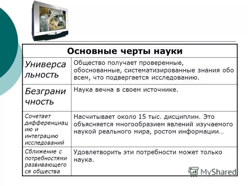 Главный признак науки. Черты большой науки. Основные черты большой науки таблица с примерами. Черты современной науки. Основные черты большой науки.