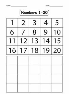 The numbers 1 to 20