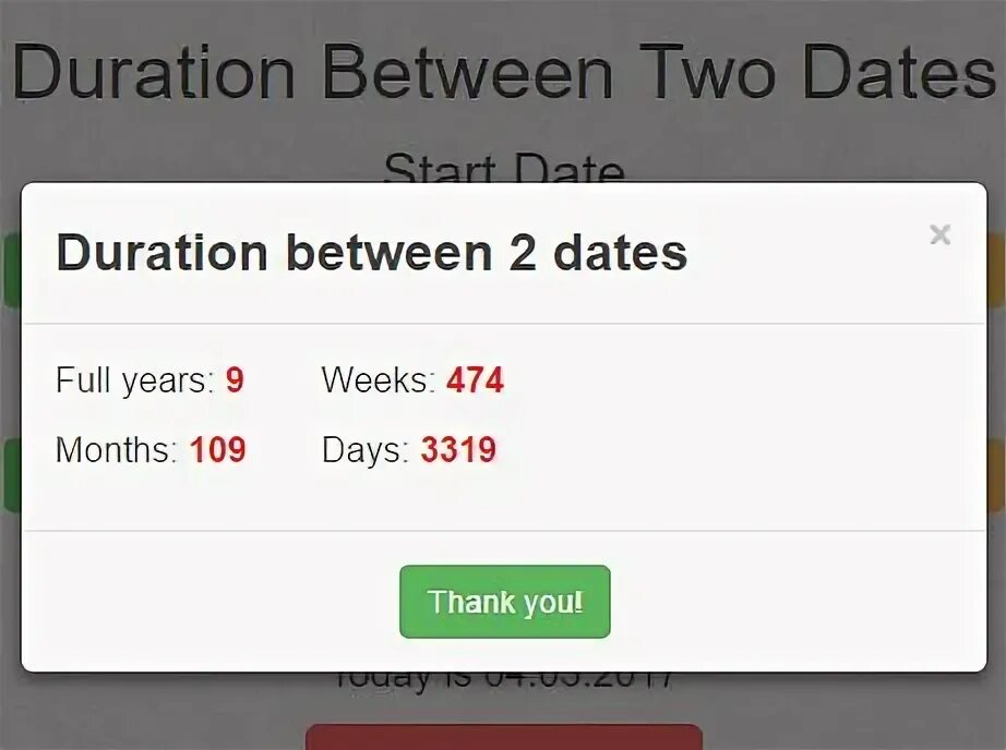 Possible dates duration. Possible dates duration