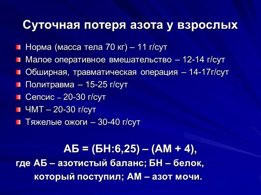 Суточная потеря. Нормальные потери азота с суточной мочой. Суточная потеря белка норма. Потеря азота с суточной мочой.