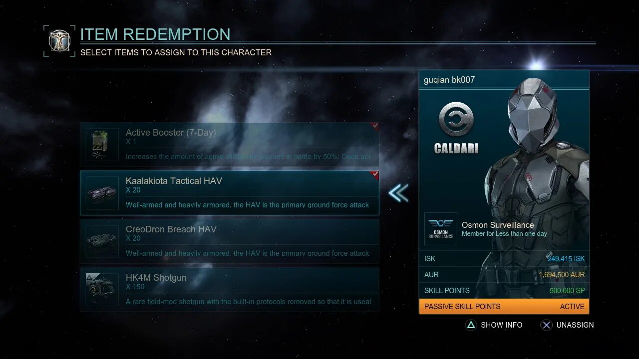 Item assignment