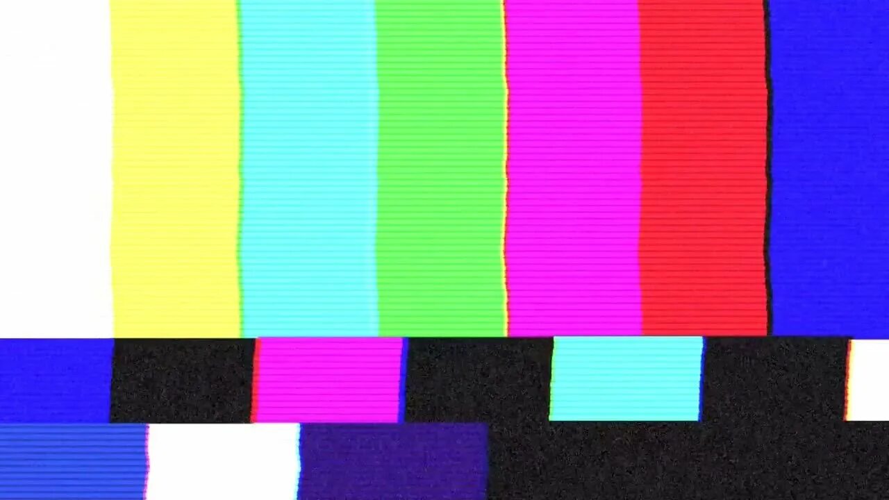 Цветные полосы. Видеомонтаж. Переход кадра. Сломанный телевизор. Профилактика настроечная таблица.