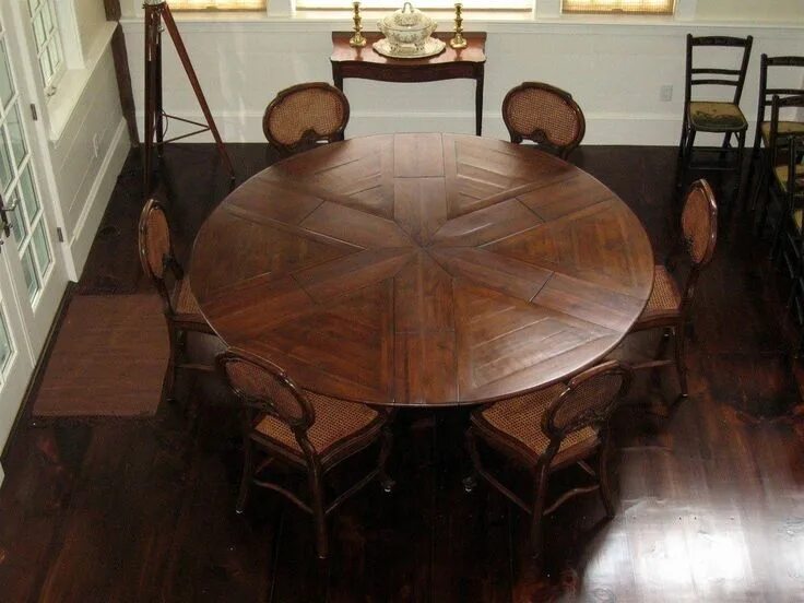 Amish Arts & Crafts X-Base Dining Table with Optional Lazy Susan Round wooden di