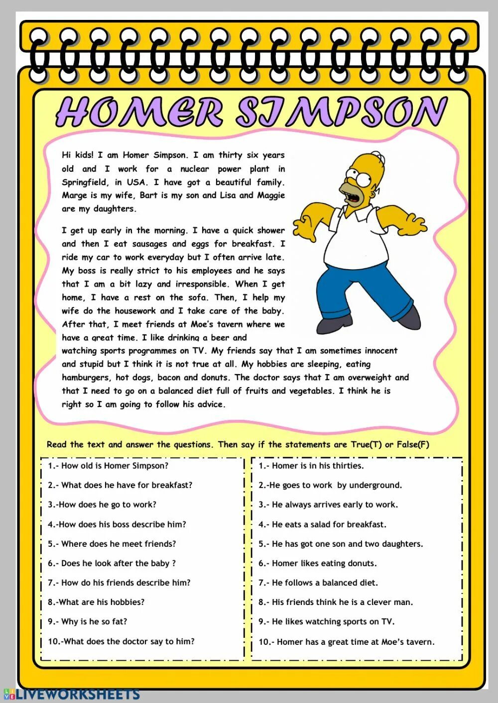 Then said i have. Daily Routine Simpsons. Daily Routine for the Simpsons Family. Daily Routine reading Comprehension. Simpsons reading.