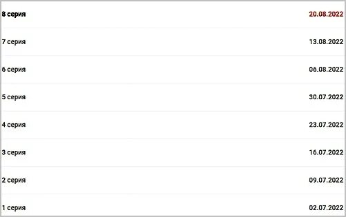 Видеть даты серий