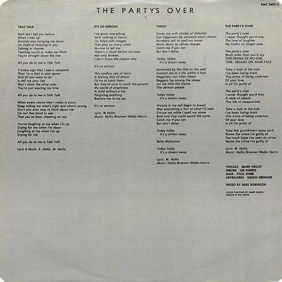 Talk перевод на русский песня. Talk talk the Party's over 1982. 1982 - The Party's over. Talk talk - laughing stock (1991). Talk talk it's my Life 1984.