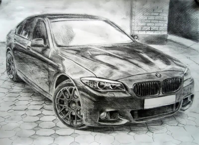 Рисунок машины карандашом. BMW e60 nkarel. BMW m5 карандашом. БМВ х5 карандашом. Машина карандашом.