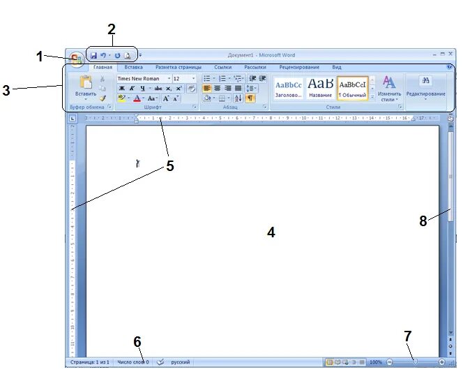 Название элементов окна word. Элементы интерфейса Word. Интерфейс текстового редактора. Интерфейс Word с подписями. Wordpad Интерфейс.