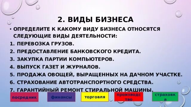 Перевозка грузов предоставление кредита. К какому виду бизнеса относится перевозка грузов. К какому виду бизнеса относятся. Выпуск газет и журналов какой вид бизнеса. К какому виду бизнеса относятся перечисленные.