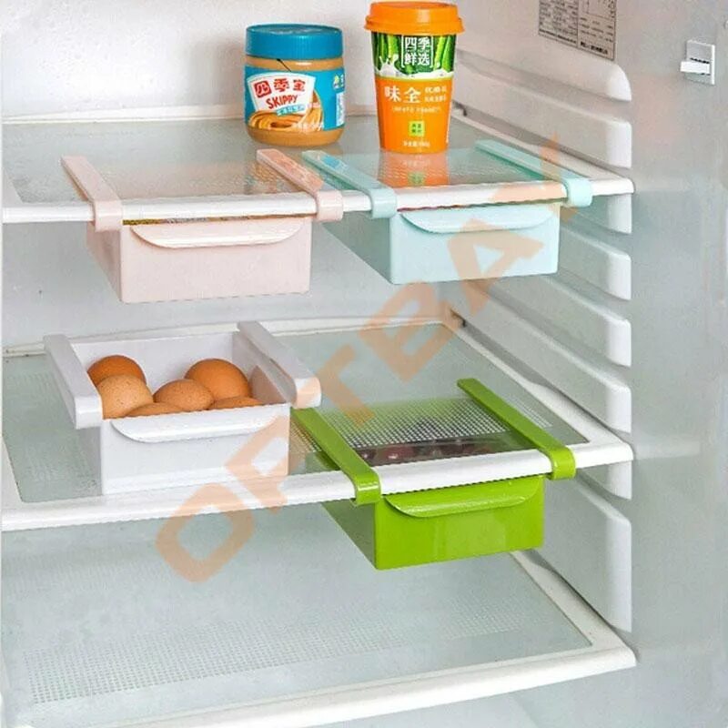 Органайзер для холодильника Refrigerator Shelf. Контейнер-органайзер для холодильника артикул : 07412. Контейнер органайзер для холодильника (07412)/48. Органайзер-полка для холодильника раздвижная 28,5х20х6см. Полка дополнительная купить