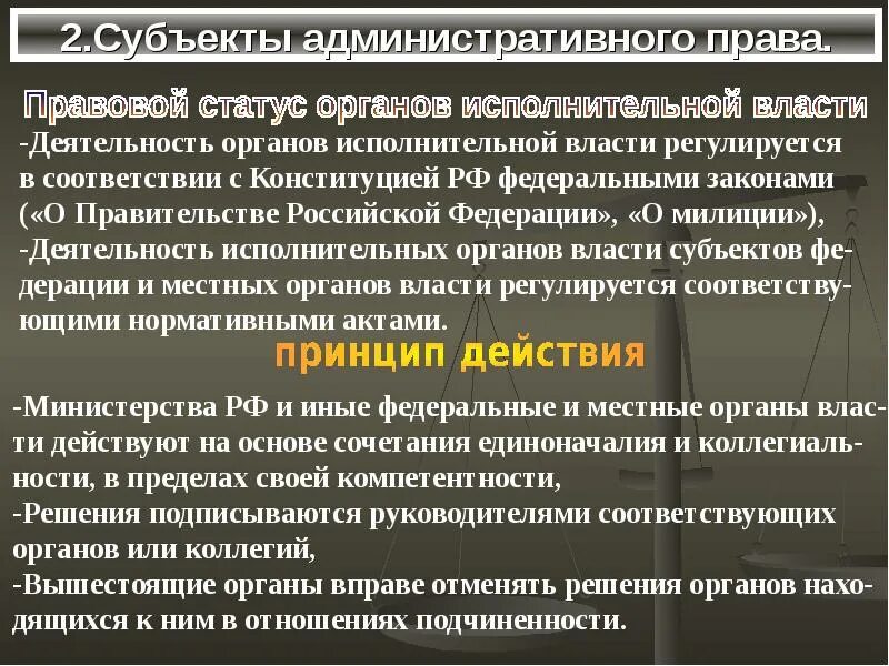 Органы исполнительной власти административное право примеры Список полномочий фото