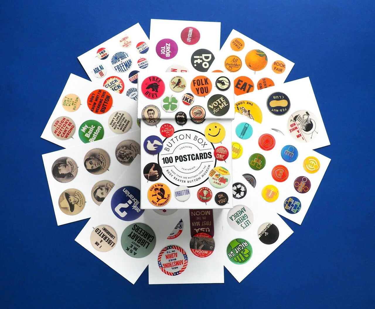 100 buttons. V&amp;a pattern: 100 postcards.