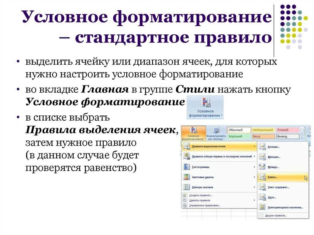 Функция форматирование в excel. Типы правил для условного форматирования. условное форматирование в excel. условное форматирование в эксель. функция условное форматирование в excel.
