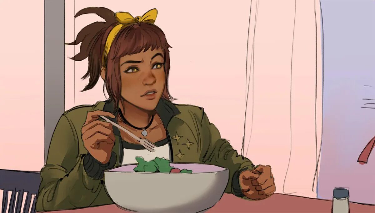 Right in from on my salad. Right in from on my salad