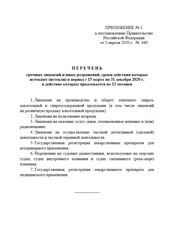 Постановление от 03 04. 440 постановление правительства от 03 04 2025. постановление правительства о продлении лицензий. приложение к постанов правительства.