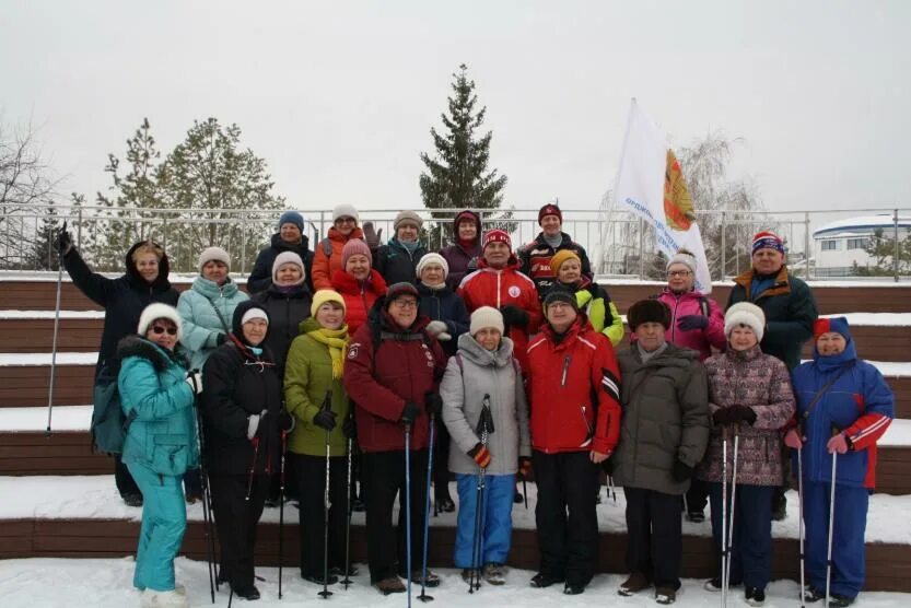 Спорт в парке. Февральский парк. Соревнования долголеты. Проект Башкортостан.