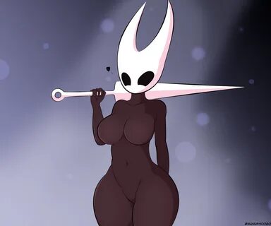 hornet (hollow knight), hollow knight, big breasts, black skin, cute, heart...