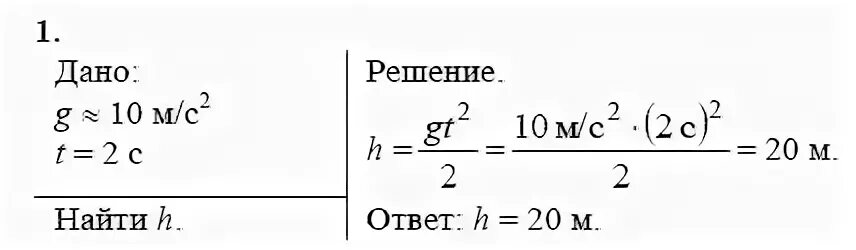 Физика 9 класс упражнение 2 номер 1