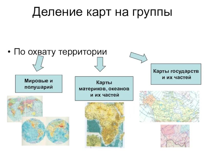 По охвату территории карты физической карты полушарий. Карты по охвату территории. Типы географических карт. Виды ГЕОРГАФИЧЕСКИХ катр.