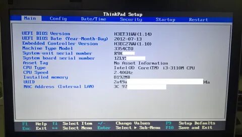 Thinkpad bios