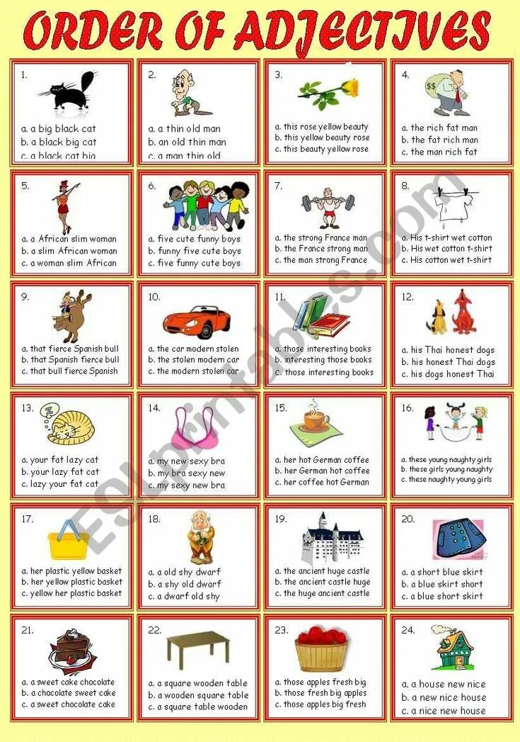 This is in no order. Order of adjectives worksheet 8 класс. order of adjectives worksheets 7 класс. порядок прилагательных в английском worksheets. english adjective order.