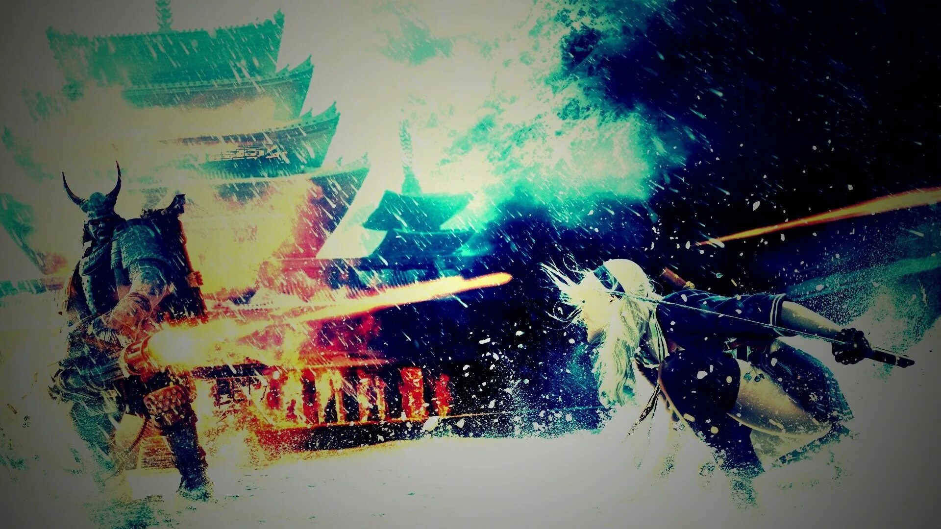 С новым годом самурай. Новогодний самурай санта арт. Крампус злой дед мороз. Самурай зимой. Картина самурай.