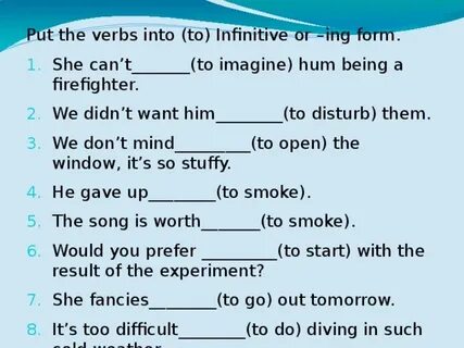 Want infinitive or ing form