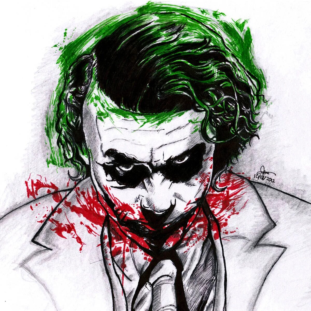 Joker art. Джокер Хоакин Леджер арт.